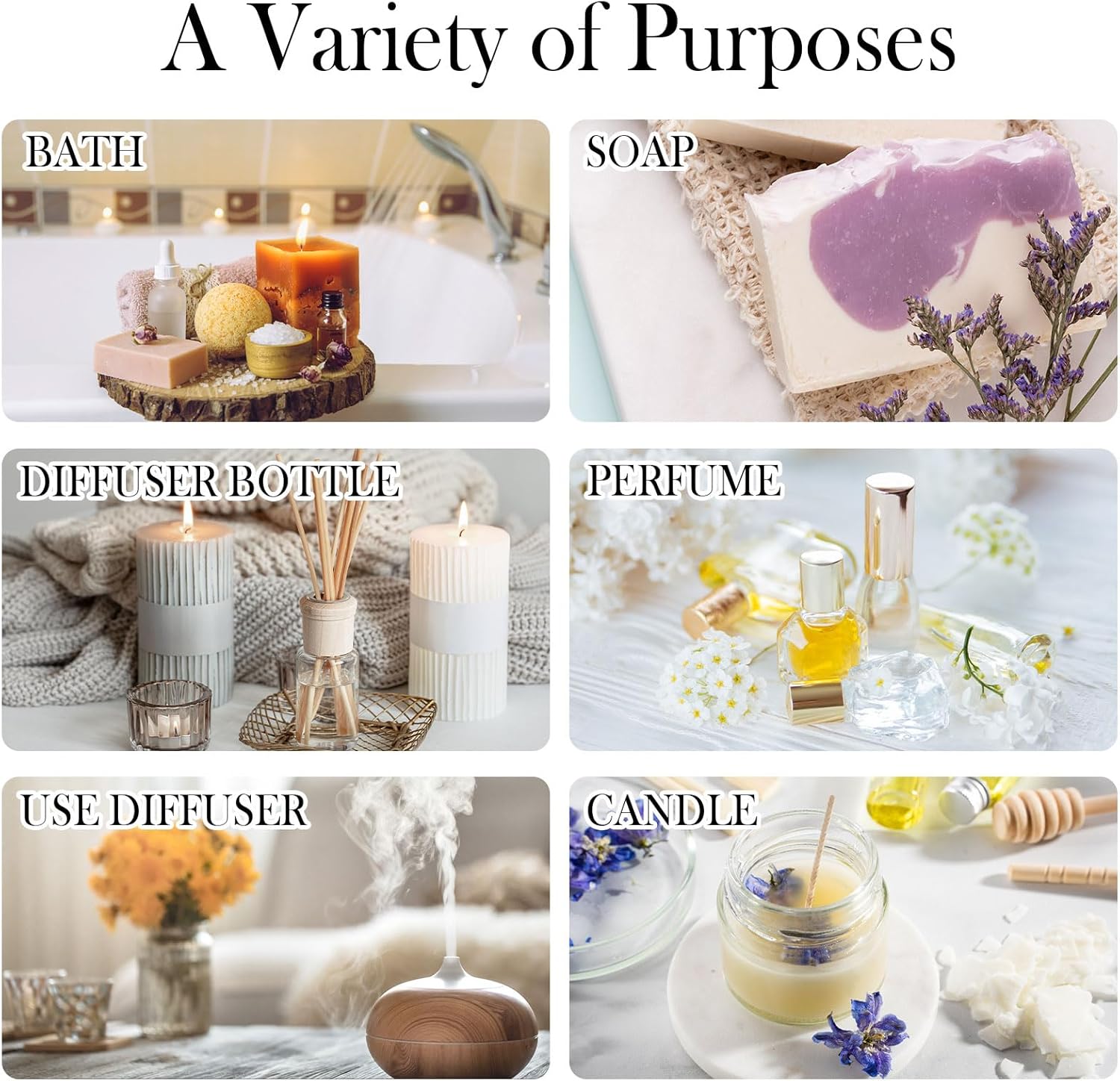 Fragrance Essential Oils Set, Essential Oils for Diffuser, for Home, Skin, Candle & Soap Making-Tea Tree, Lavender, Peppermint, Rose and More, with Gift Card for Friend, Teacher, Mom(20×5ml - Image 5