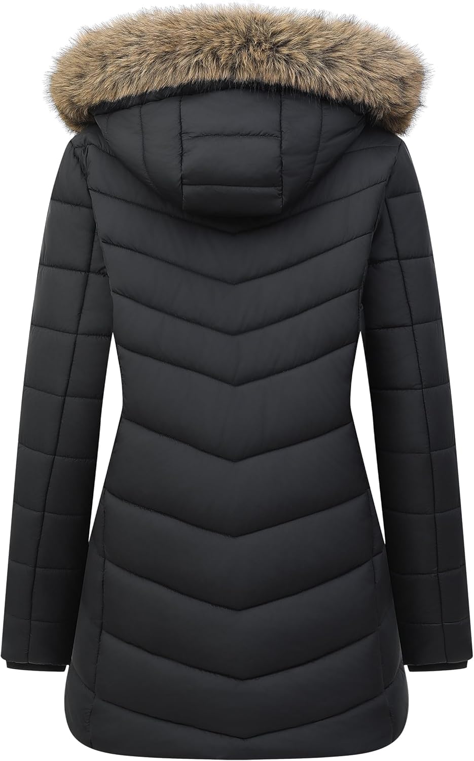 Women's Long Winter Puffer Coat Warm Thicken Fleece Lined Down Jacket Waterproof Detachable Hooded Parka - Image 3