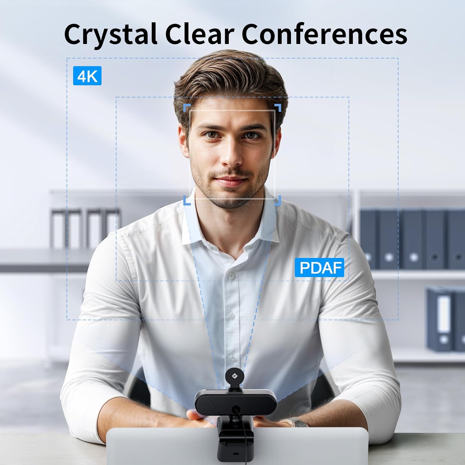 EMEET NOVA 4K Webcam for PC - Ultra 4K HD, PDAF Autofocus, Dual Omnidirectional Mics, 73° FOV, Auto Light Correction, USB-A, Privacy Cover, Ideal for High-End Business Meetings&Live Streaming - Image 3