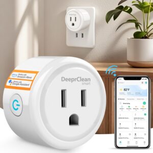 DeeprClean Mini Smart Plugs That Work with Alexa, Wifi Socket Compatible with Google Assistant, App Controlled Outlet with Timer & Schedule, 2.4GHz Wi-Fi Only Wireless Plugs Outlet for Smart Home Life