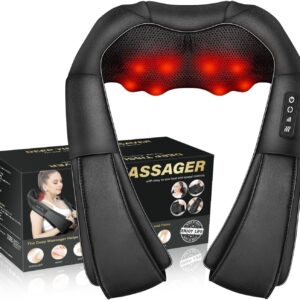 Neck Massager with Heat, Back Massager Deep Tissue, Electric 3D Kneading Massage Pillow for Pain Shiatsu Back and Shoulder Massager, Birthday Christmas Gift for Women Men Dad Mom