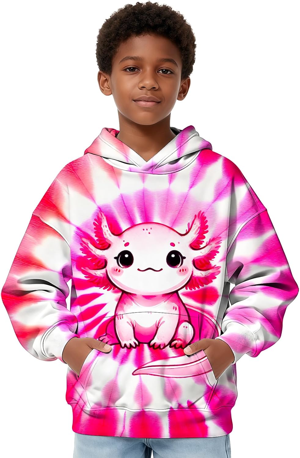Kids Tie Dye Hoodie Sweatshirt Hooded Kangaroo Pocket Pullover Hoodies for Boys Girls - Image 3