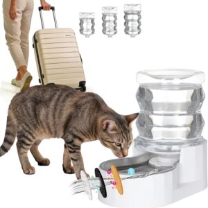 RIZZARI 4L Gravity Pet Water Dispenser with Stainless Steel Bowl – Activated Carbon & Ion Exchange Filter for Urinary Health, Automatic Flow, for Cats & Small Dogs in Apartments or Single-Pet Homes