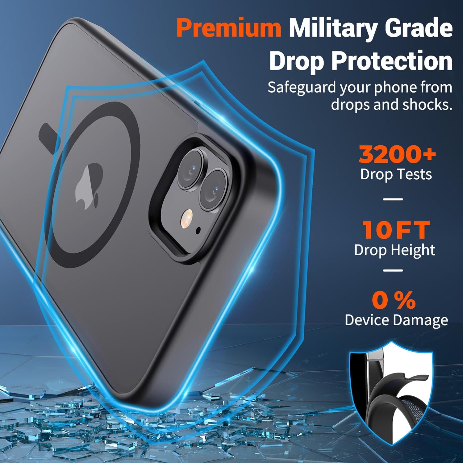 SUPFINE Magnetic for iPhone 11 Phone Case(Compatible with MagSafe)(Military Grade Drop Protection) Translucent Matte Shockproof Phone Cover,Black - Image 3