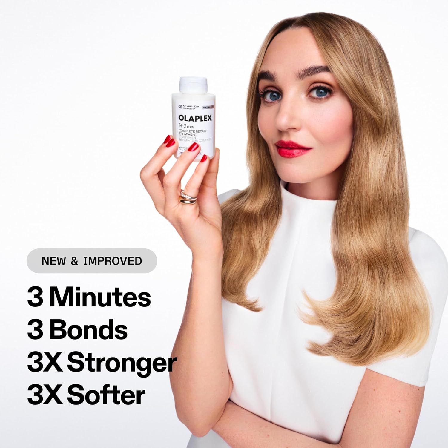 Olaplex N°.3PLUS Complete Repair Treatment: 3-minute Pre-shampoo Treatment to Immediately Repair Hair Damage for Softer, Stronger Hair | For Coily, Curly, Straight, and Wavy, 100 mL / 3.3 Fl Oz - Image 3