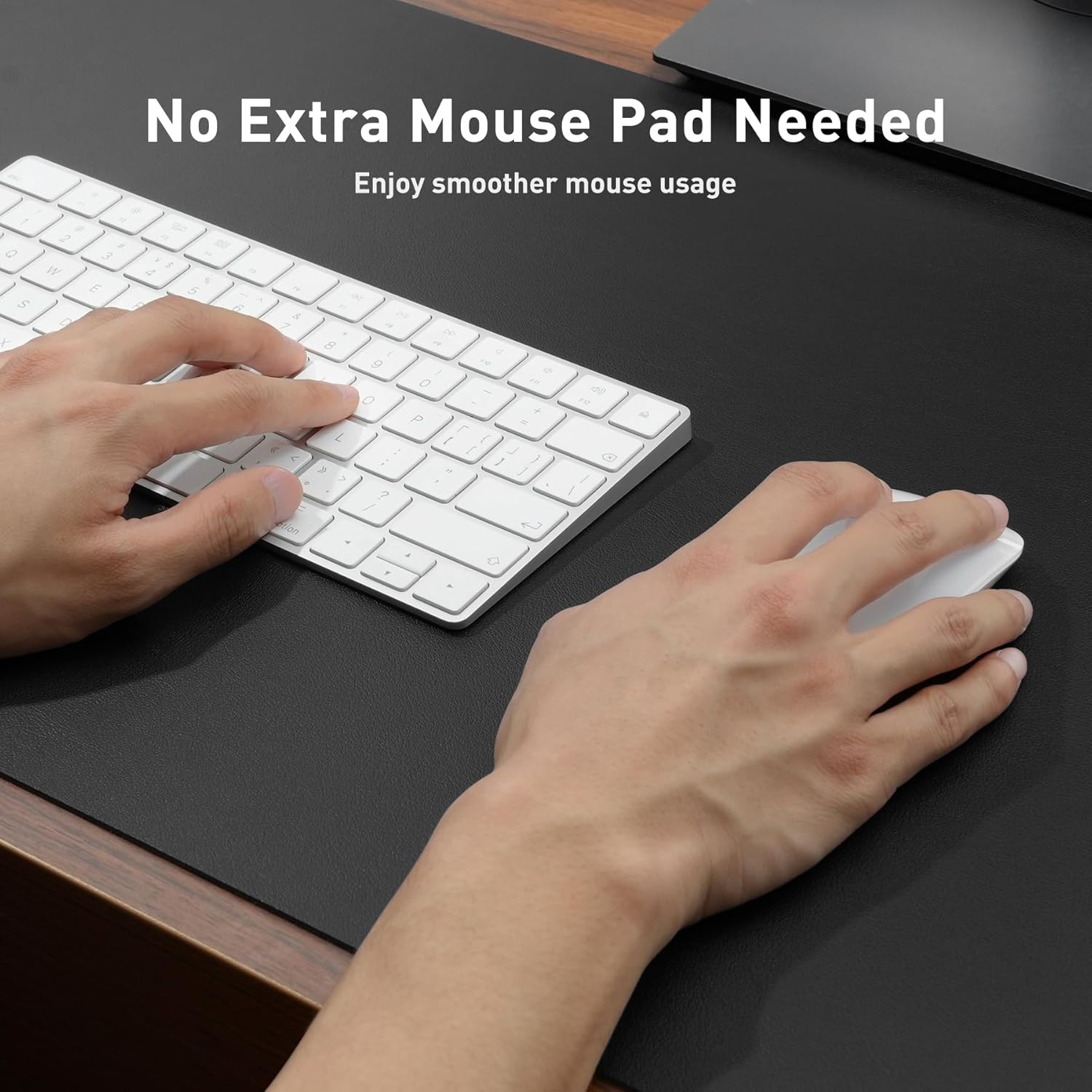 Aothia Leather Office Desk Pad Protector, Non-Slip PU Leather Desk Blotter, Waterproof Laptop Writing Mouse Pad for Office and Home, Black, 31.5" x 15.7" - Image 4