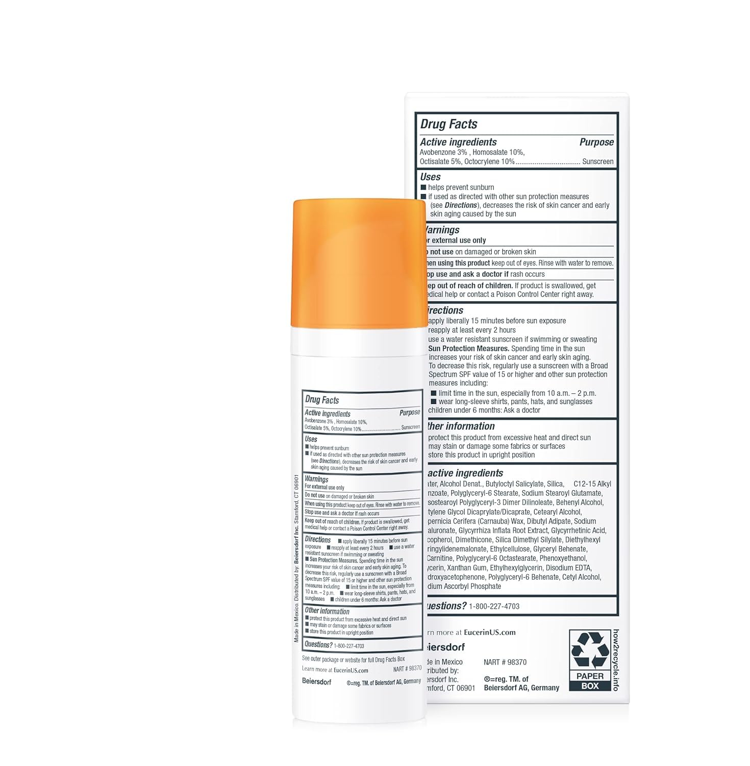 Eucerin Sun Age Defense SPF 50 Face Sunscreen Lotion with Hyaluronic Acid, Hypoallergenic, Non-Comedogenic Sunscreen SPF 50 Free of Fragrance, Oxybenzone and Octinoxate, 2.5 Fl Oz Bottle - Image 14