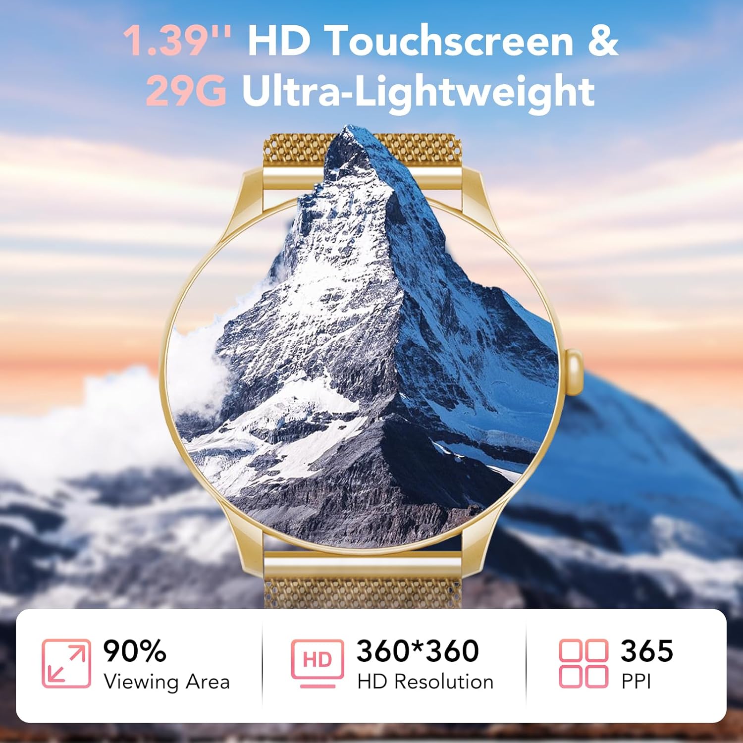 Smart Watches for Women, 1.39" HD Health Fitness Tracker with Bluetooth Calling (Answer/Make Calls), 120+ Sports Modes, Timer, IP68 Waterproof Watch for Android/iPhone - Image 2