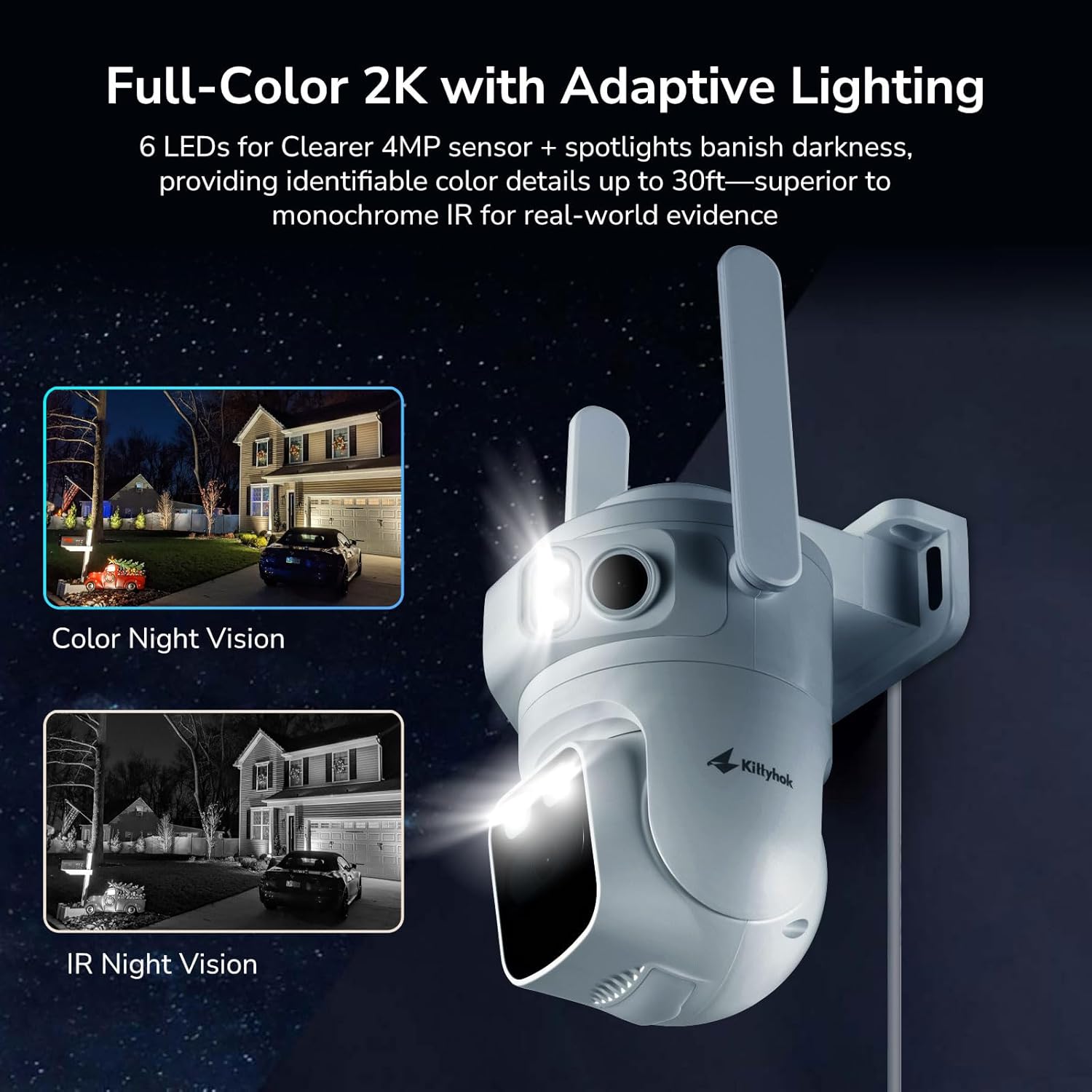 Home Security Camera System Wireless, Triple Lens 2K Security Cameras Wireless Outdoor with 360° Pan & Tilt, Motion Detection, Auto Tracking, 2.4/5GHz WiFi, Night Vision, 16CH NVR with 500GB HDD - Image 7