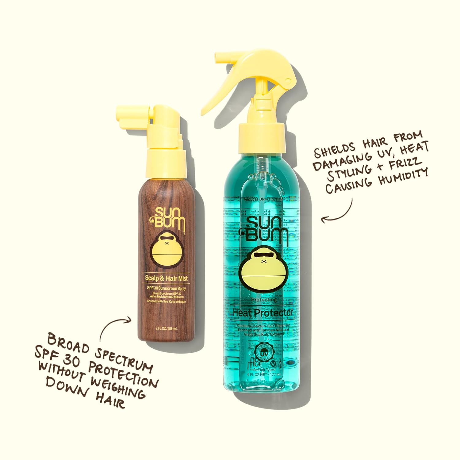 Sun Bum Heat Protector Spray - Leave In Hair Treatment Protects from Heat Styling and Frizz-Causing Humidity - Reduces Blow Dry Time - Vegan and Cruelty Free - UV Protecting - 6 oz - Image 4