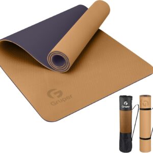 Gruper Yoga Mat Non Slip, Eco Friendly Fitness Exercise Mat with Carrying Strap,Pro Yoga Mats for Women,Workout Mats for Home, Pilates and Floor Exercises