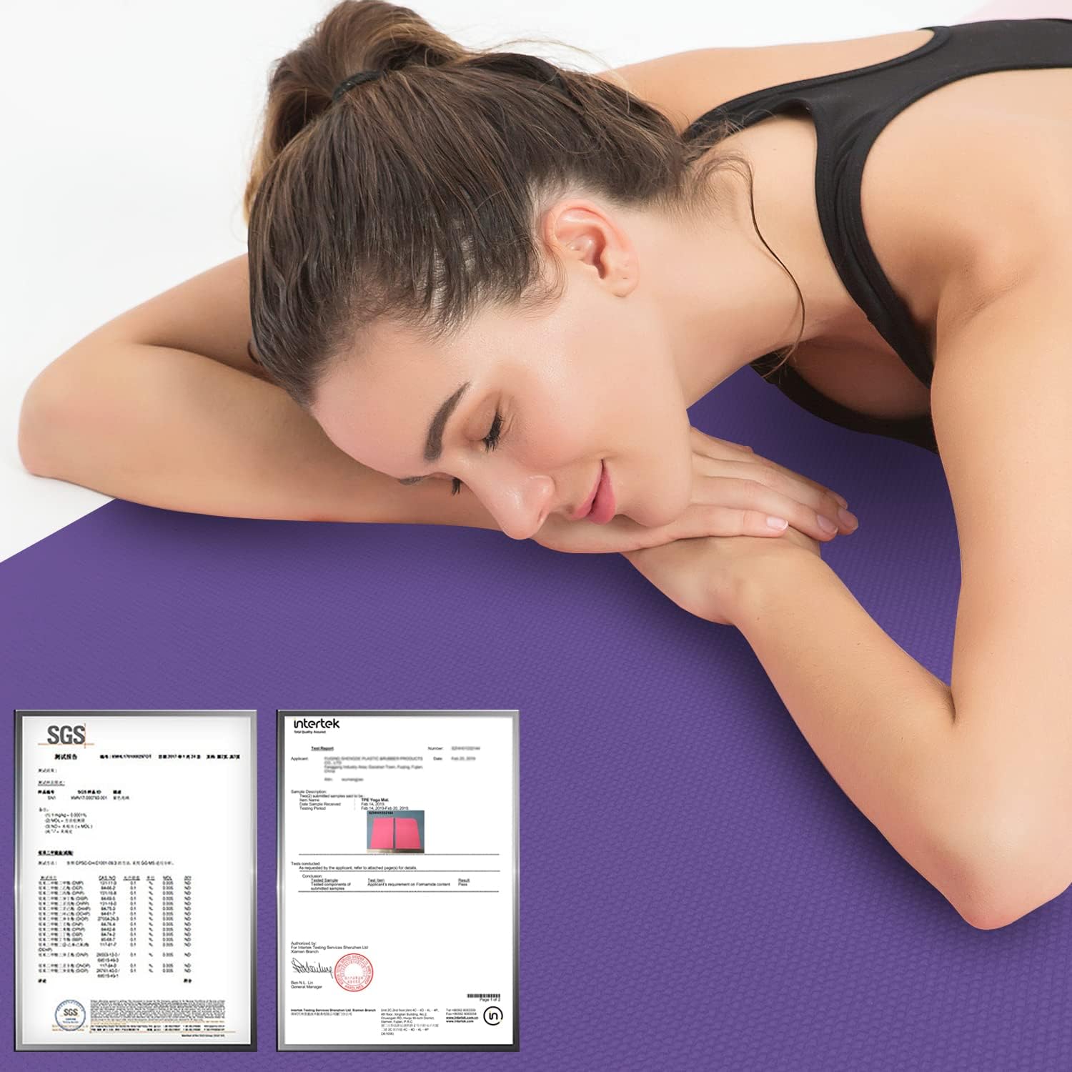 Hatha Yoga Thick TPE Yoga Mat 72"x 27"x1/3 inch Non Slip Eco Friendly Exercise Mat for Yoga Pilates & Floor Workouts - Image 2