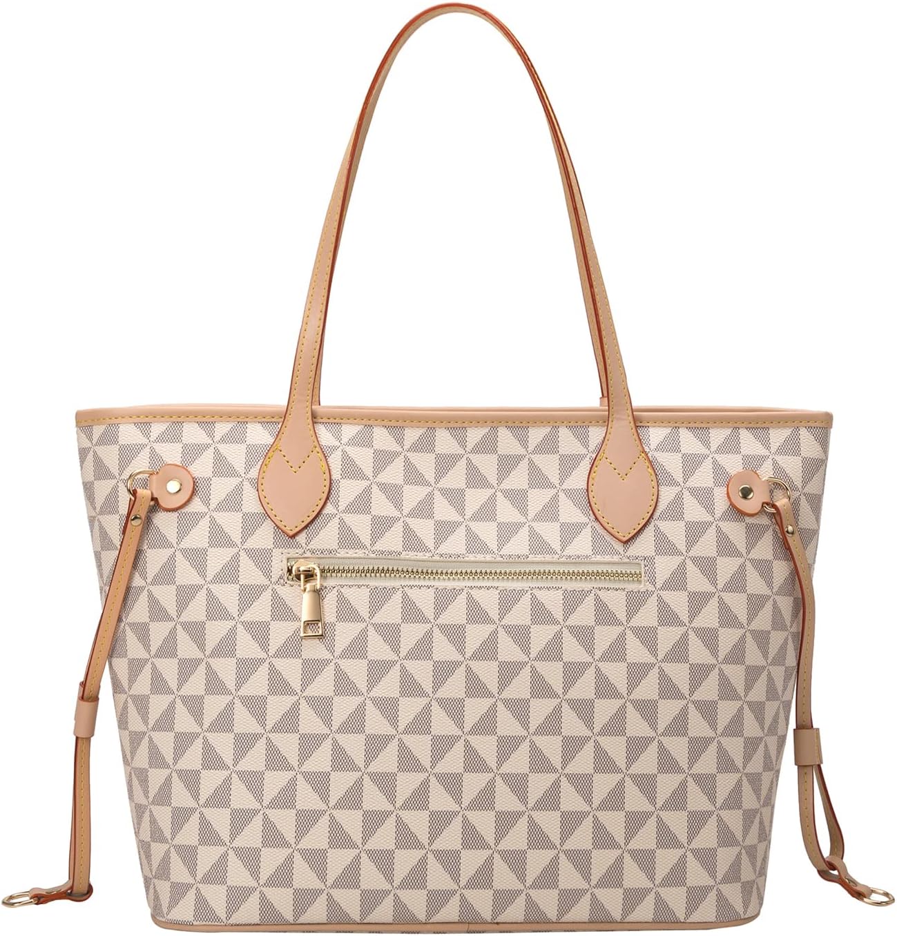 Lacel Urwebin Handbags for Women Designer Fashion Purses Top Handle Satchel Shoulder Bags 2pcs with Small Wallet (White) - Image 7