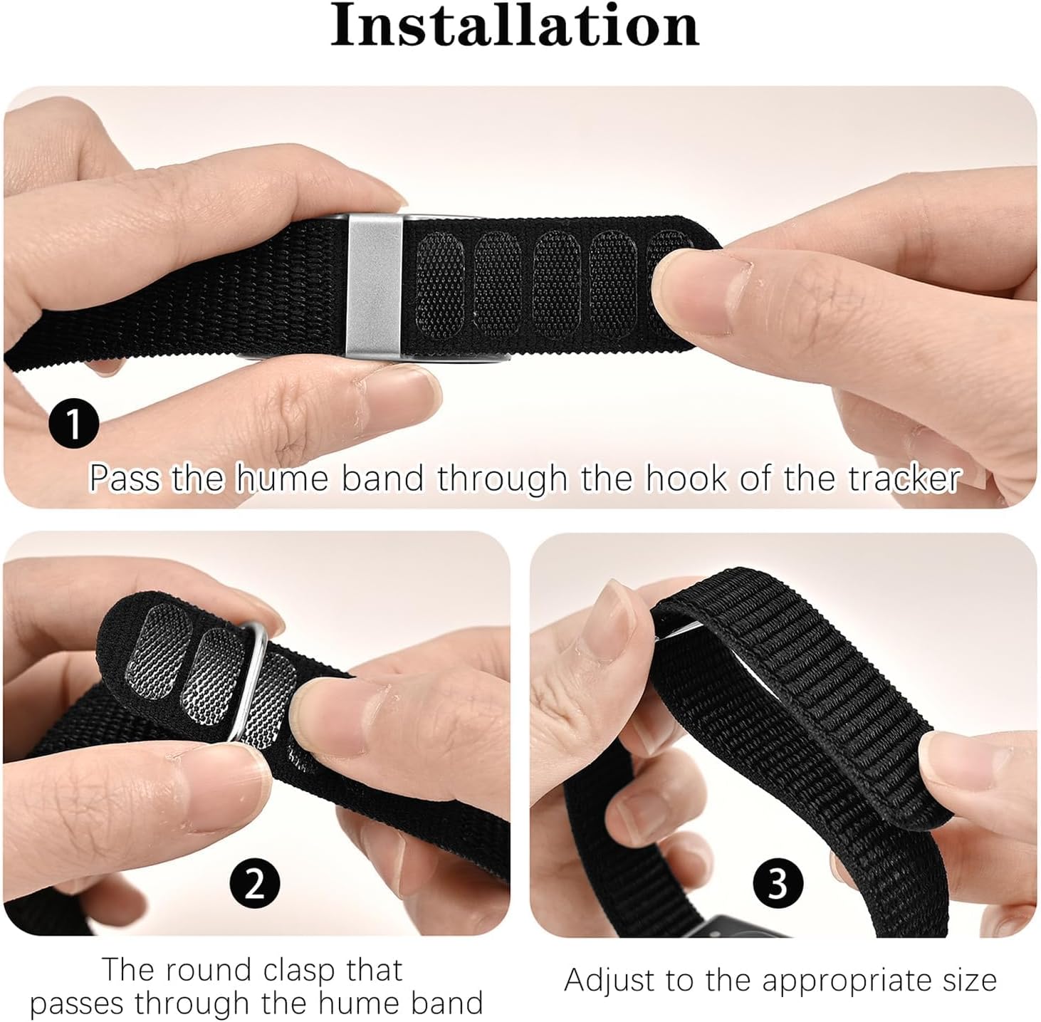 5 Pack Nylon Loop Wristband Compatible with Hume Band Replacement, Hook and Loop Breathable Soft Strap for Fitness Tracker Women Men - Image 5
