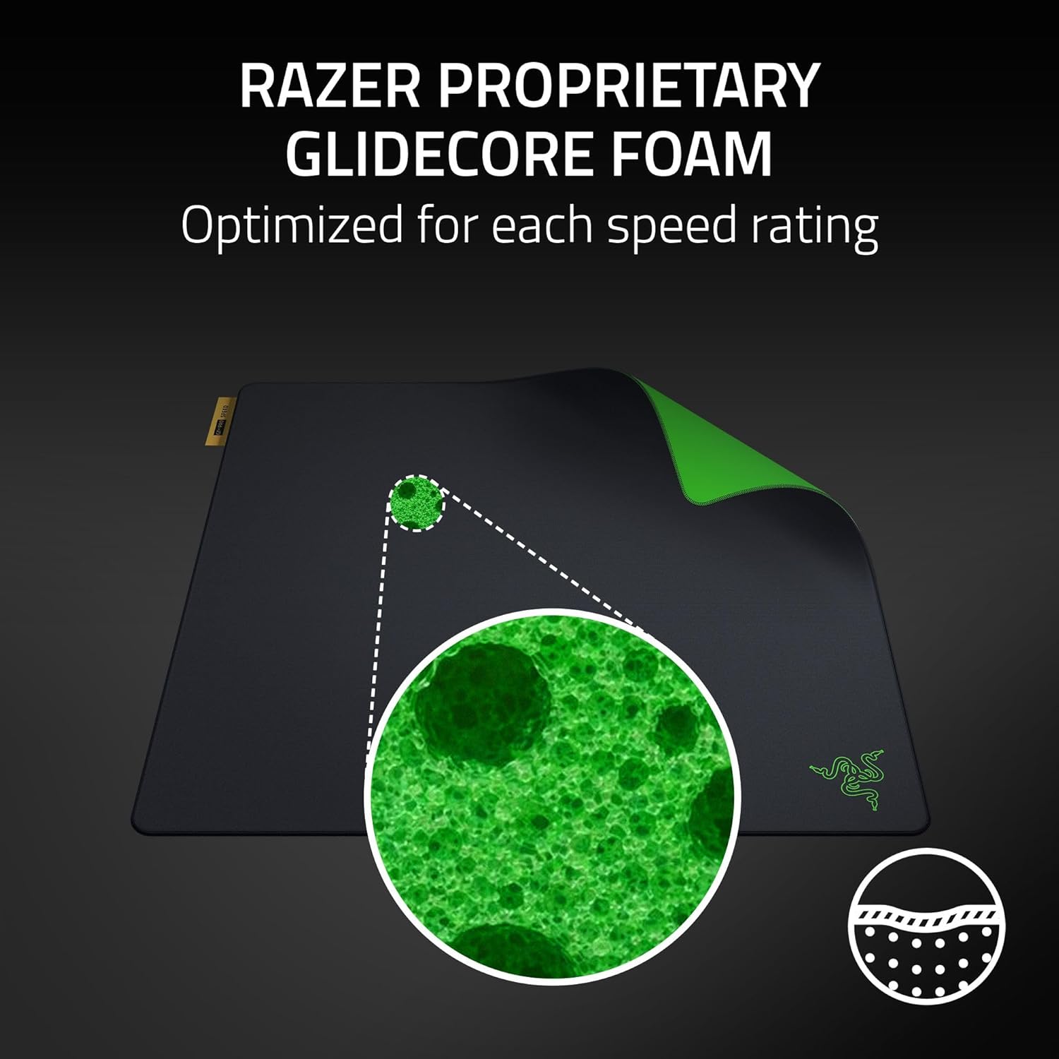 Razer Gigantus V2 Pro Soft Esports Gaming Mouse Pad (Speed) – Low Friction Cloth Surface, Tracking Accuracy, GlideCore Foam, Anti Slip Base, Low-Profile Stiched Edges – Large - Image 3