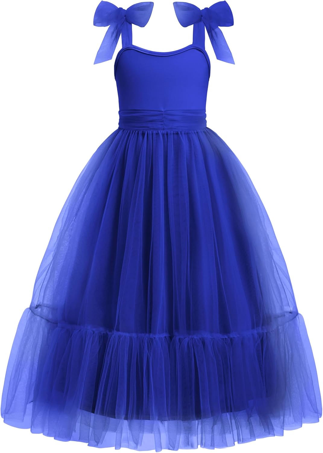 Arshiner Girls Dresses Summer Sleeveless Bow-Tie Straps Birthday Party Long Tulle Dress