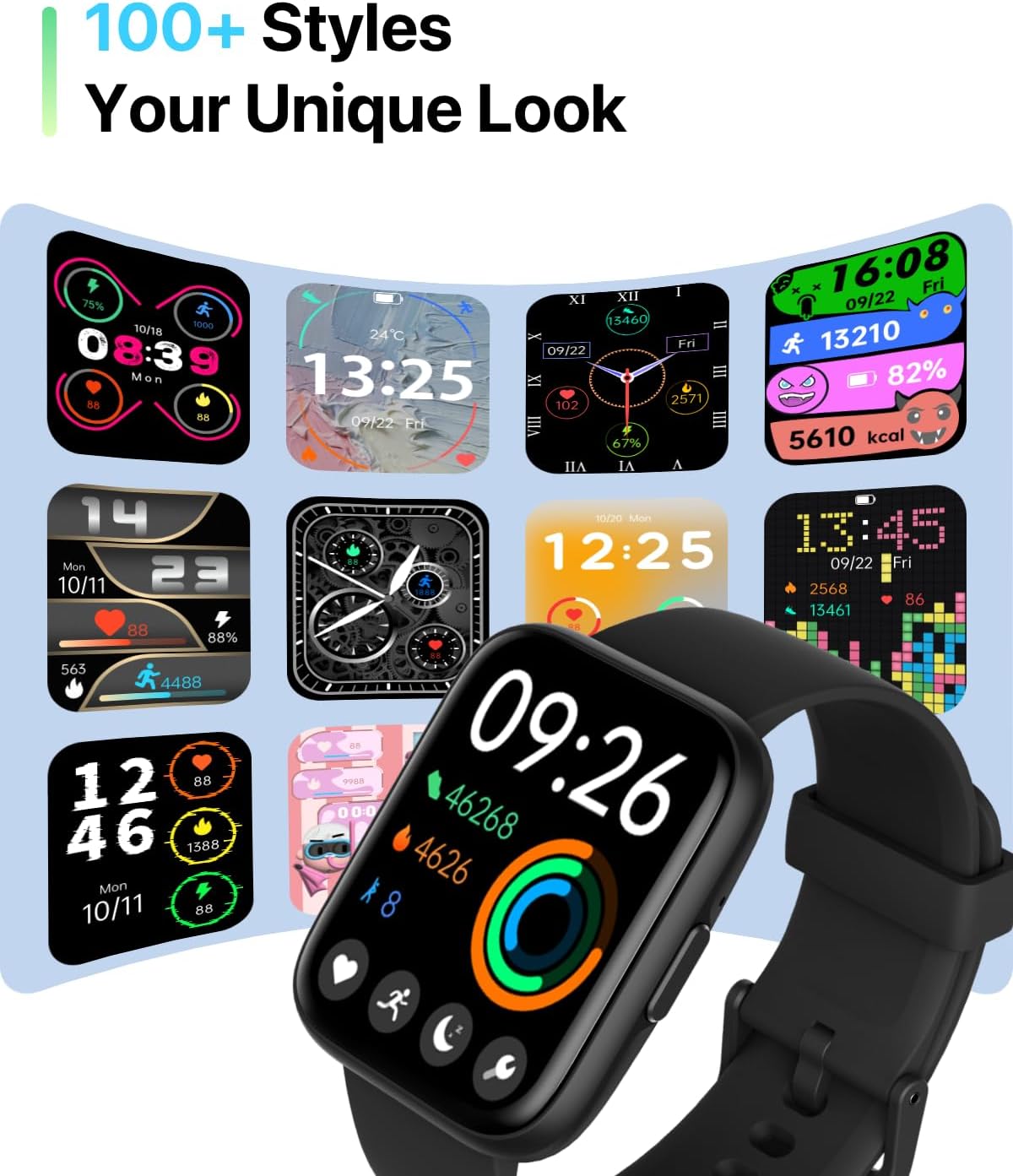 Smart Watch with Alexa Built-in, 1.83" HD Touchscreen Fitness Tracker with Bluetooth Calling, 120+ Sports Modes, Heart Rate/Sleep Monitor, IP68 Waterproof Smartwatch for Android iOS, for Men Women - Image 5