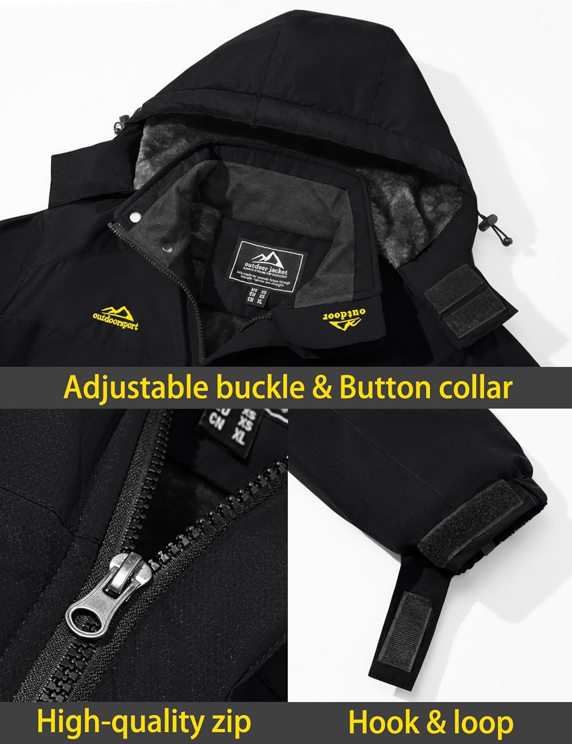 TACVASEN Men's Winter Ski Jacket Waterproof Snow Coats Snowboard Fleece Lining Jacket Warm Parka with Hooded - Image 5