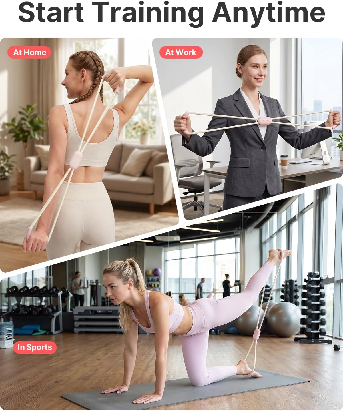 YOTTOY Cross Resistance Band for Full Body Workout,Elastic Exercise Bands for Legs,Arms,Glutes,Stretch Bands for Exercise,Yoga Straps for Stretching, Booty Bands for Home Gym - Image 4
