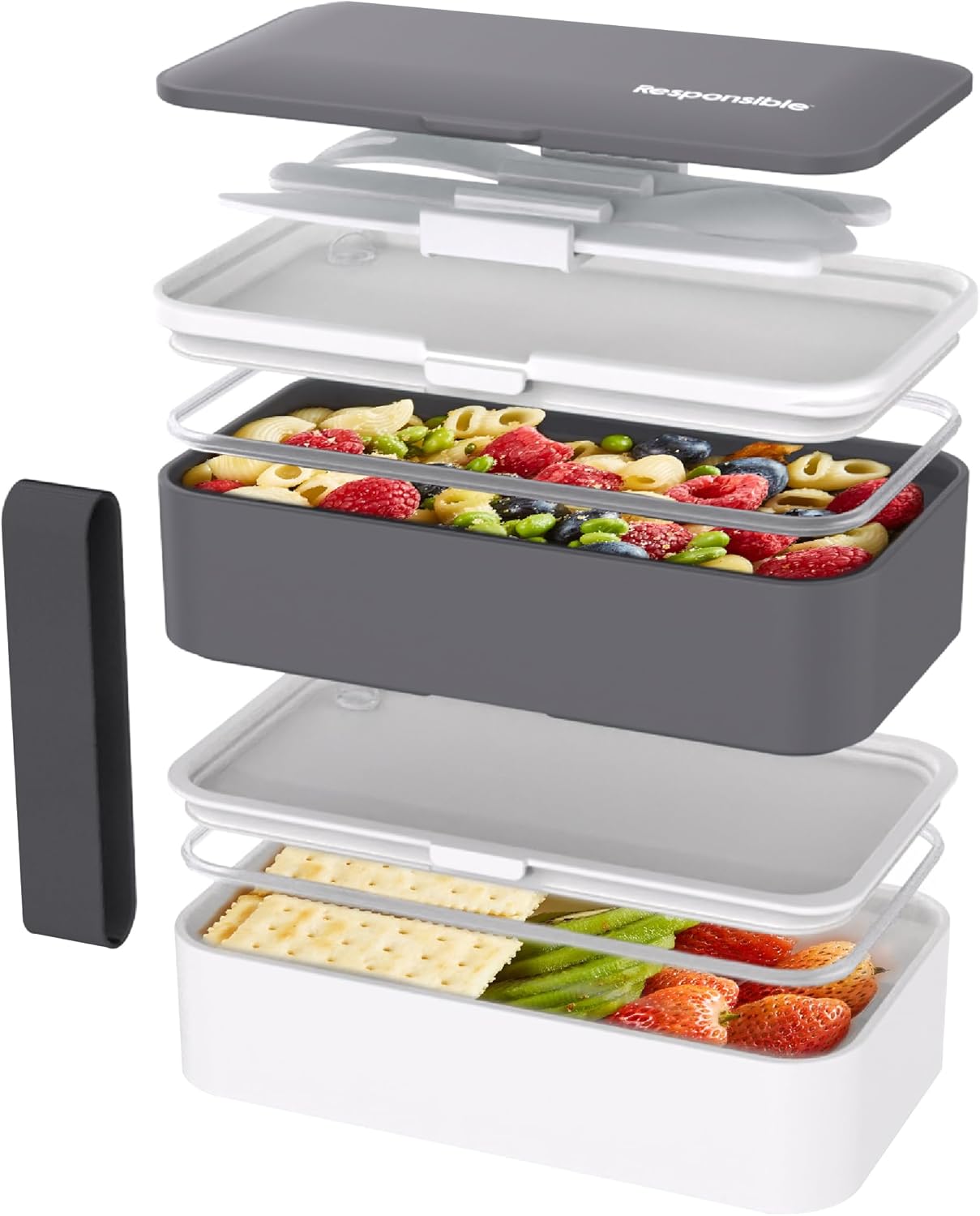 Responsible Products Leak Resistant Bento Box with Tableware for Adult - Teens, Insulated Lunch Box for Women - Men - Girls - Boys, BPA Free, Dishwasher Safe, Microwave Safe, Freezer Safe, 46 oz - Image 3