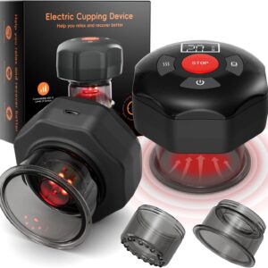 cotsoco Original 5-in-1 Cupping Kit for Massage Therapy, 20 Suction Levels & 12 Heat Settings for Muscle Relaxation and Tension, with Red Light & Heat Function, Gifts for Women, Men – 1 Pcs