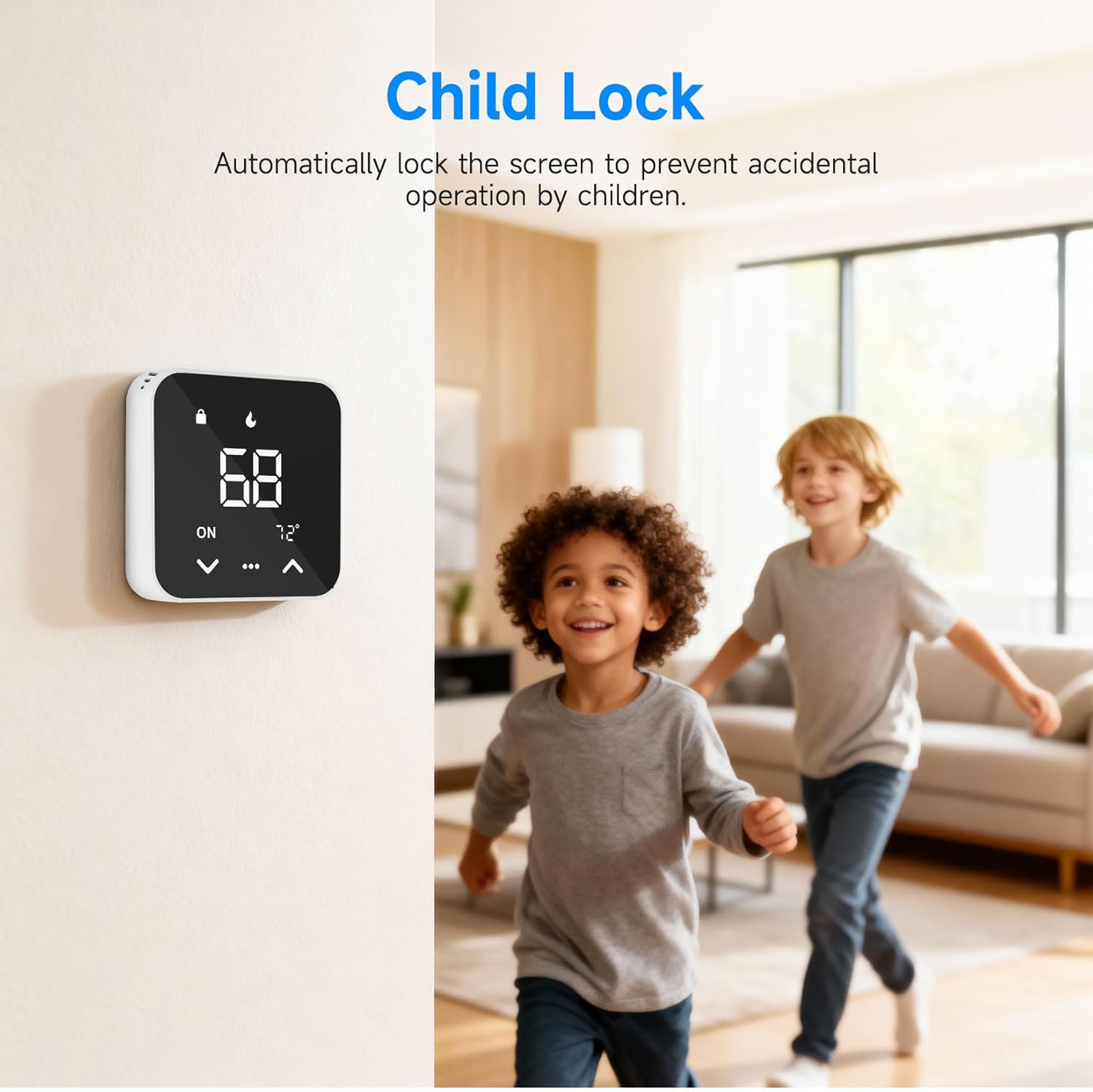 Smart Thermostats for Home, WiFi Thermostats Compatible with Alexa and Google Assistant,7day x 8period Programmable Control Tuya/Smart Life, Energy Saving, C-Wire Require (Black) - Image 7