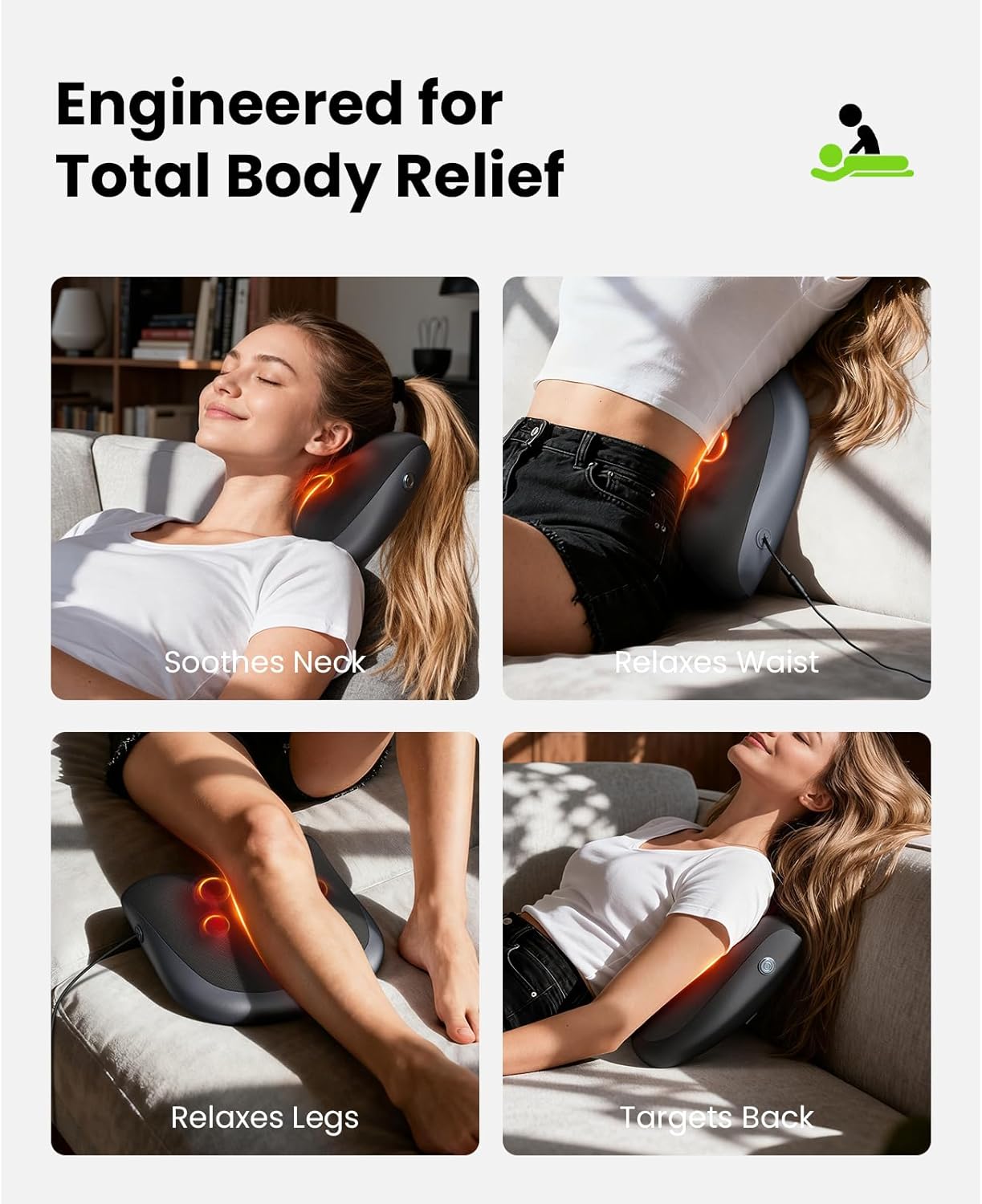 BOB AND BRAD Back Massager for Pain Relief Deep FSA Eligible HSA Eligible EZBack Prime Corded Design Shiatsu Neck and Back Massager with Heat for Back,Shoulders,Body Muscle Tissue Gifts for Women Men - Image 7
