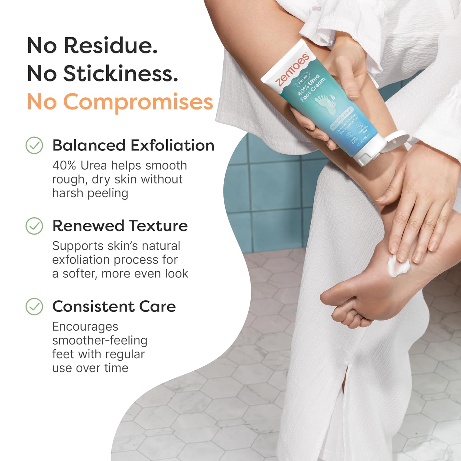 ZenToes Urea Cream 40 Percent for Feet | Foot Lotion for Dry Cracked Heels and Feet | Intense Dry Feet Softening and Hydration for Skin | Heel Balm and Moisturizing Care | 5oz - Image 6