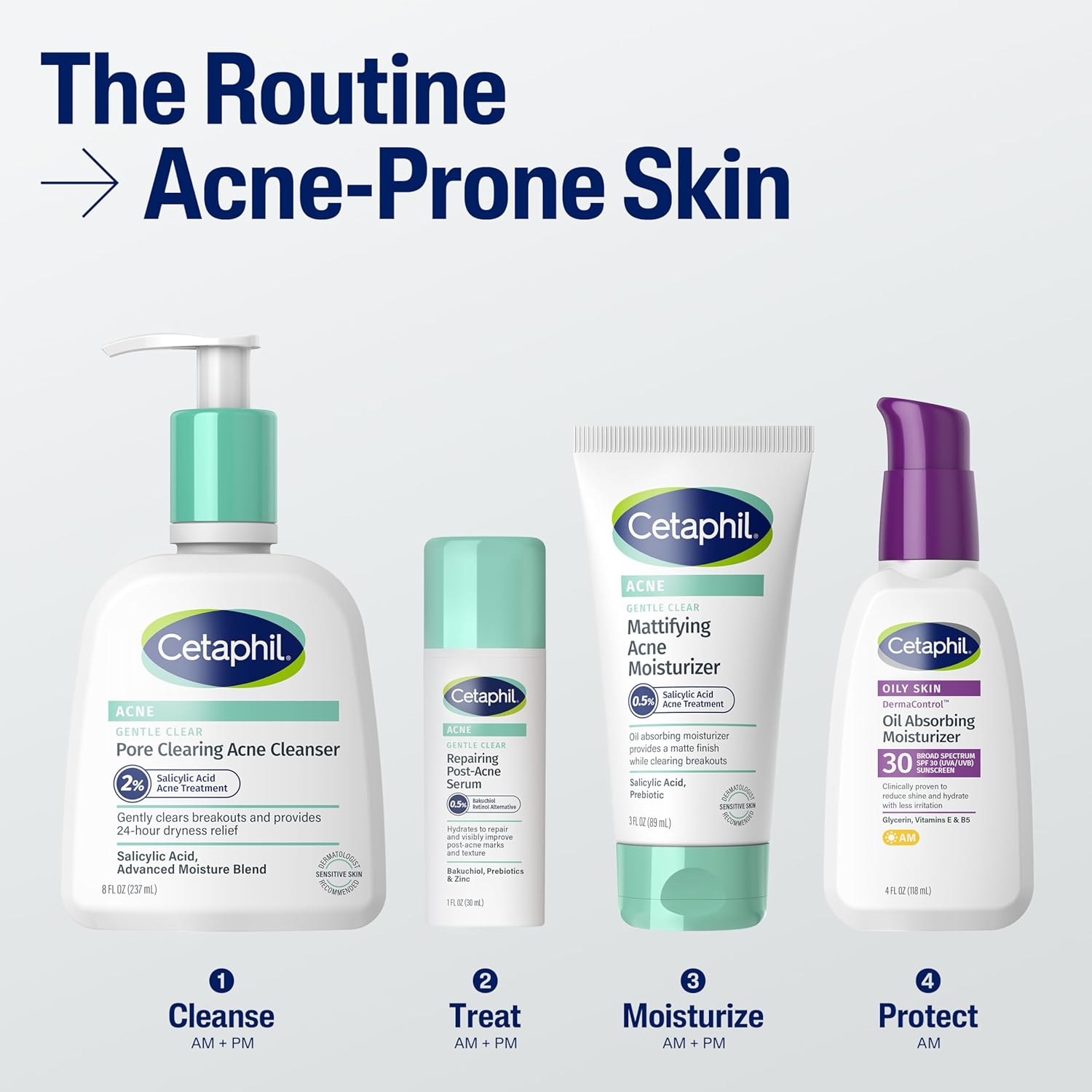 Cetaphil Face Moisturizer, Gentle Clear Mattifying Acne Moisturizer With 0.5% Salicylic Acid, Hydrates and Treats Sensitive Acne Prone Skin, Skin Care for Sensitive Skin, 3oz - Image 7