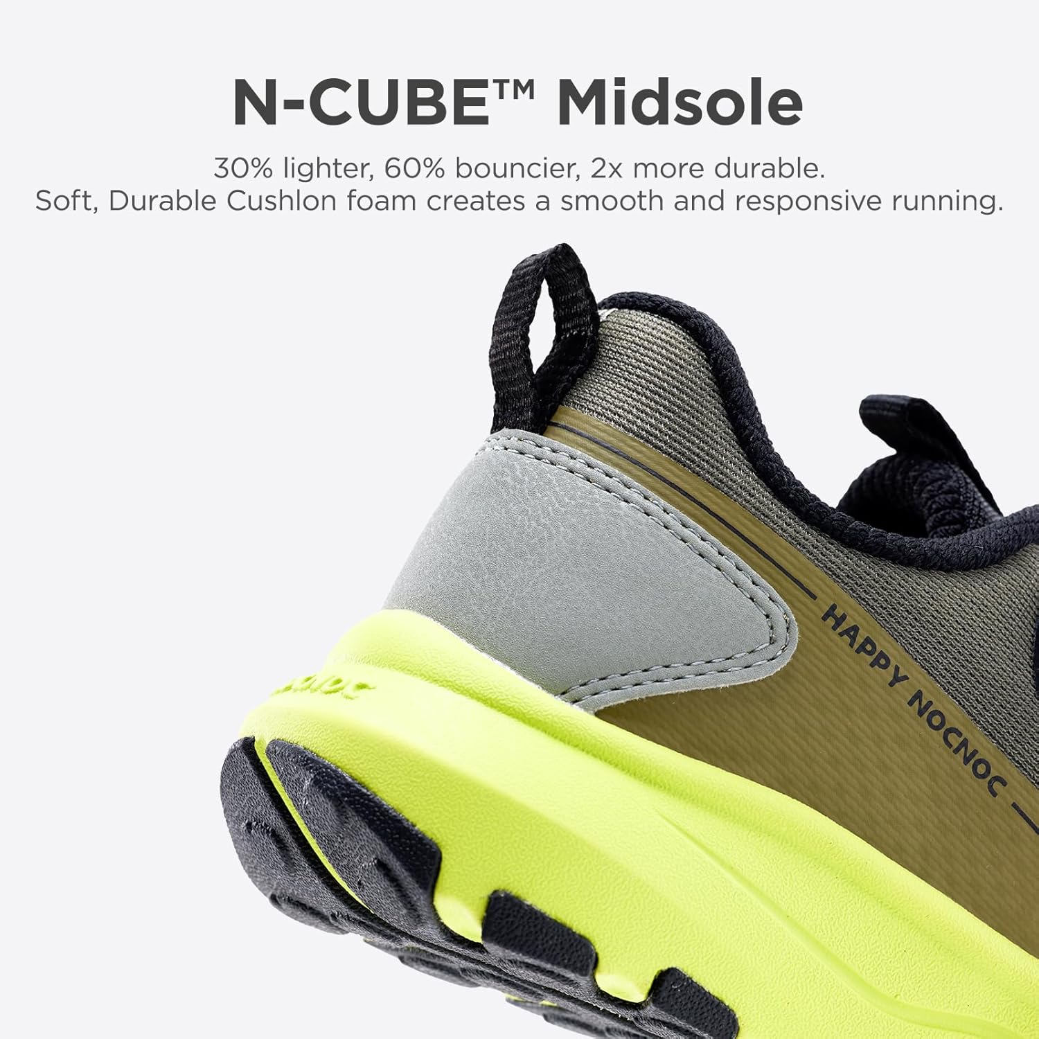 HAPPY NOCNOC All‑MAX Kids Shoes, Boys Girls 3‑Layer Durable Breathable Mesh Running Sneakers, High‑Rebound Cushion Athletic Casual Shoes for Sports & School - Image 4