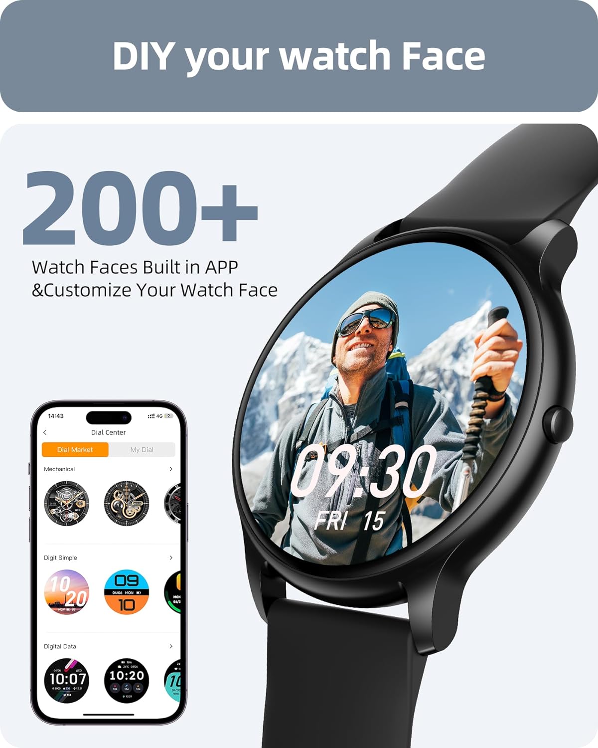 Parsonver Smart Watch for Men Women(Answer/Make Calls), HD Screen Fitness Tracker IP68 Waterproof 100+ Sport Modes, Heart Rate Sleep Monitor, Pedometer, Smartwatch for Android Phones/iPhone Compatible - Image 6