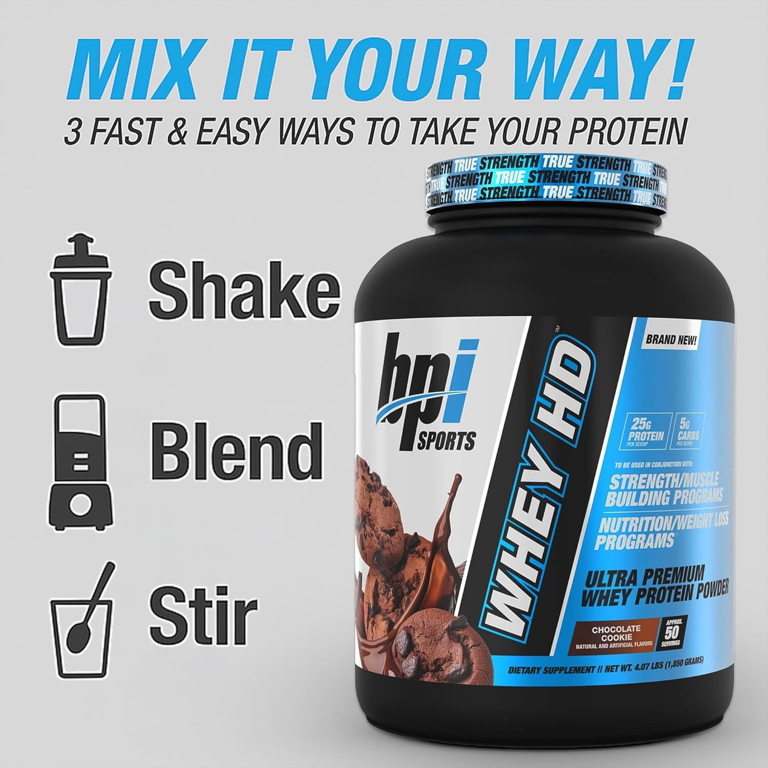BPI Sports Whey HD Ultra Premium Protein Powder Isolate | Workout Whey Protein Powder For Men & Women for Muscle Gain | Milk Protein Concentrates | Chocolate Cookie/ Vanilla Caramel, 4.07 Pound - Image 5