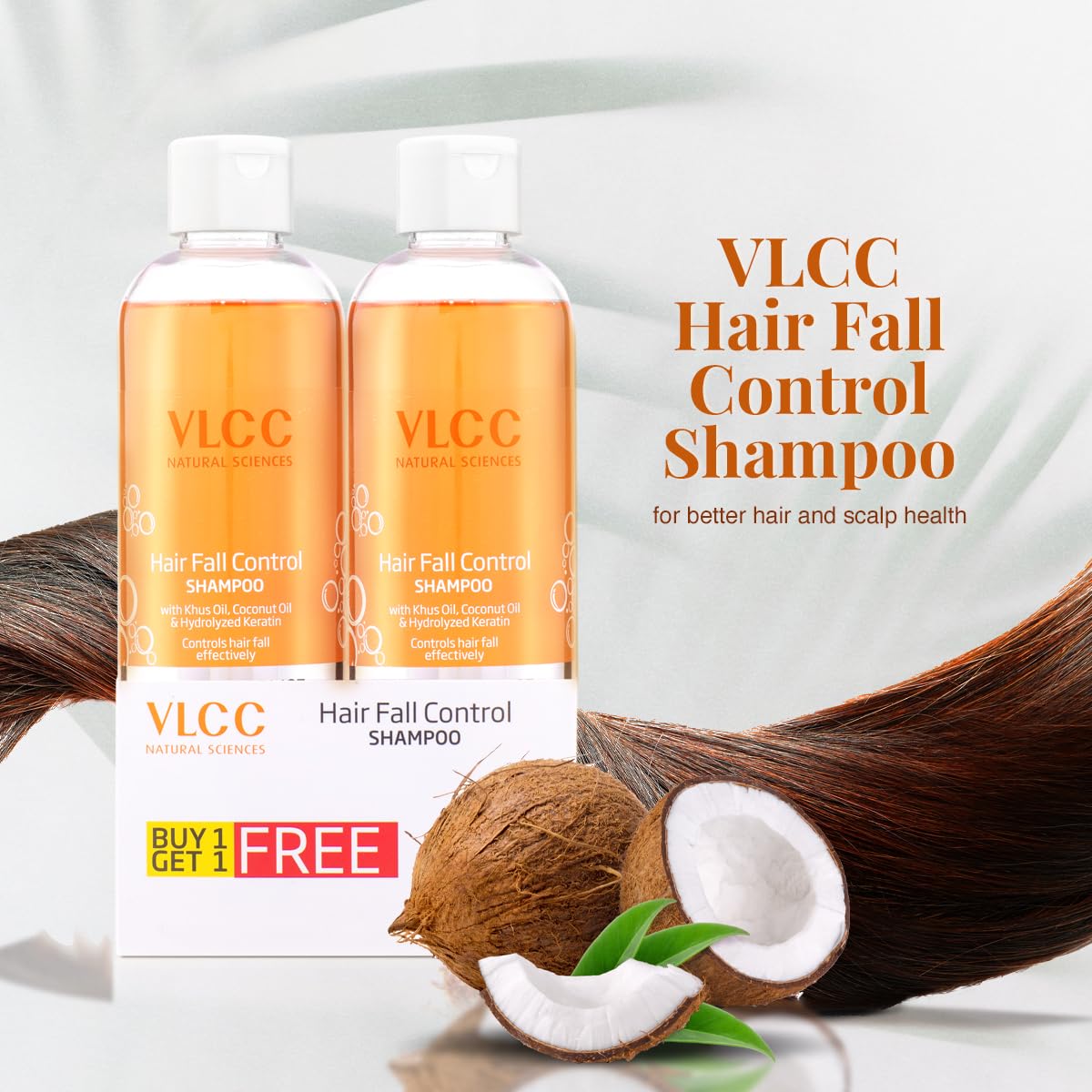 VLCC Hair Fall Control Shampoo | With Khus Oil, Hydrolyzed Keratin And Coconut Oil | 700Ml (25.36 Ounce) Pack of 2 - Image 3