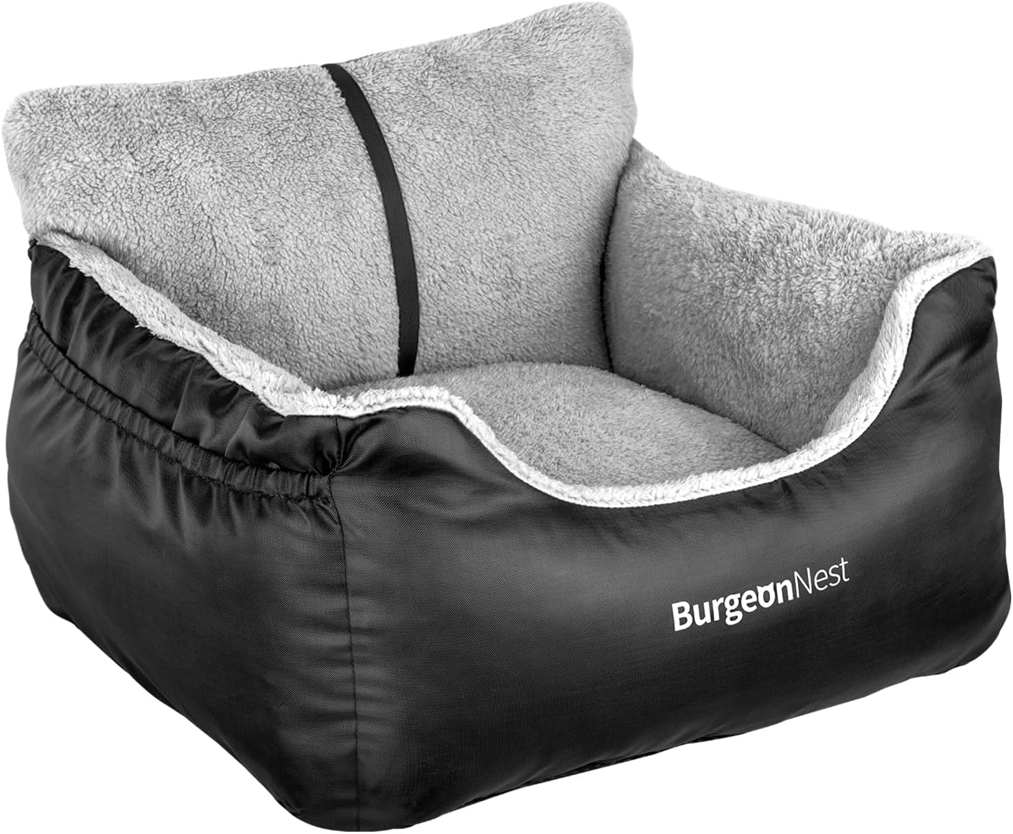 BurgeonNest Dog Car Seat for Small Dogs, Soft Pet Car Travel Home Bed Under 25 lbs, Fully Detachable and Washable Cat Booster Carseats with Storage Pockets and Clip-On Leash Portable Carrier,Black - Image 9