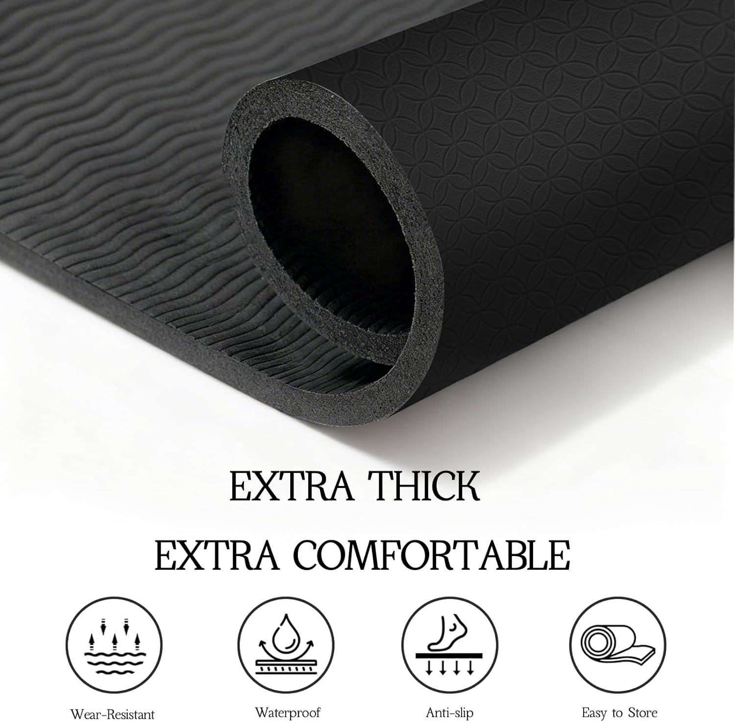 VTORY Extra Large Yoga Mat Thick Exercise Mat for Men and Women, Non-Slip, Durable Workout Mat for Home Workout, Yoga, Pilates, Stretching - Image 4