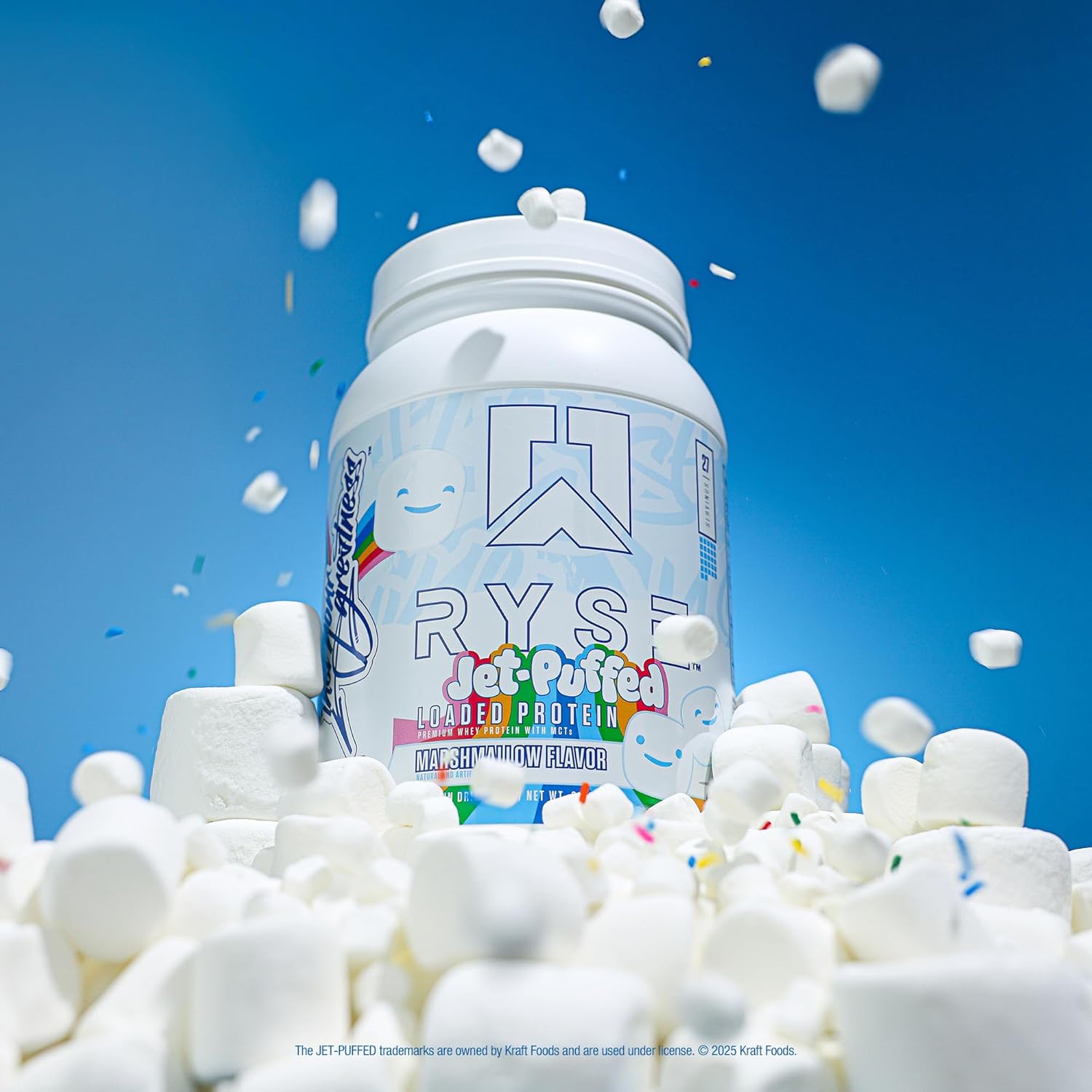 RYSE Loaded Protein Powder - Jet-Puffed Marshmallow - 25g Whey Protein Isolate & Concentrate with Prebiotic Fiber & MCTs - Low Carb, Low Sugar, Digestive-Friendly - 27 Servings / 2 lb Tub - Image 5