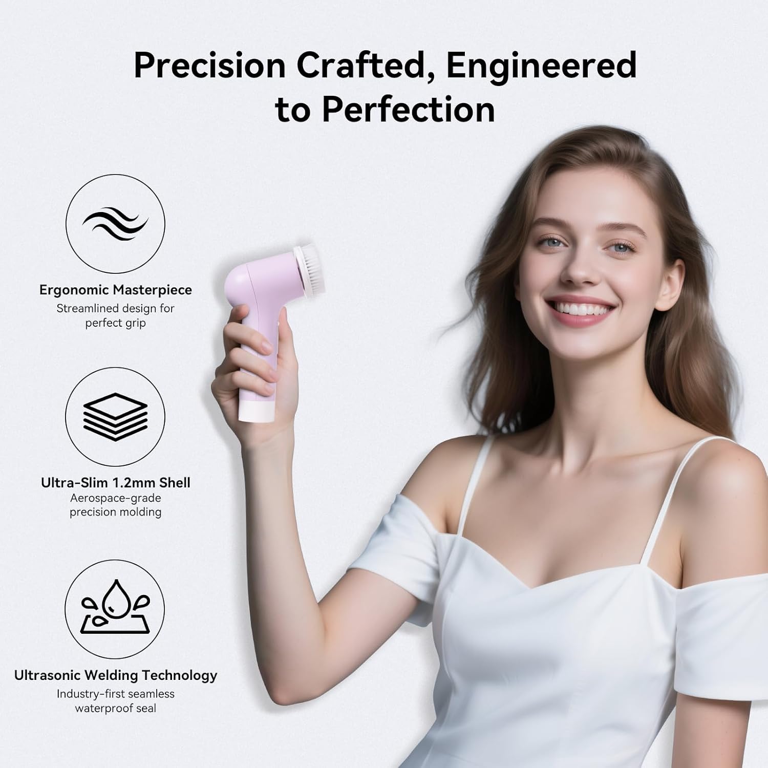 Electric Facial Cleansing Brush,Rechargeable Silicone Face Scrubber exfoliator,Face Wash Machine,3 Speeds,Waterproof, Exfoliating & Massage,for Women & Men Skincare - Image 8
