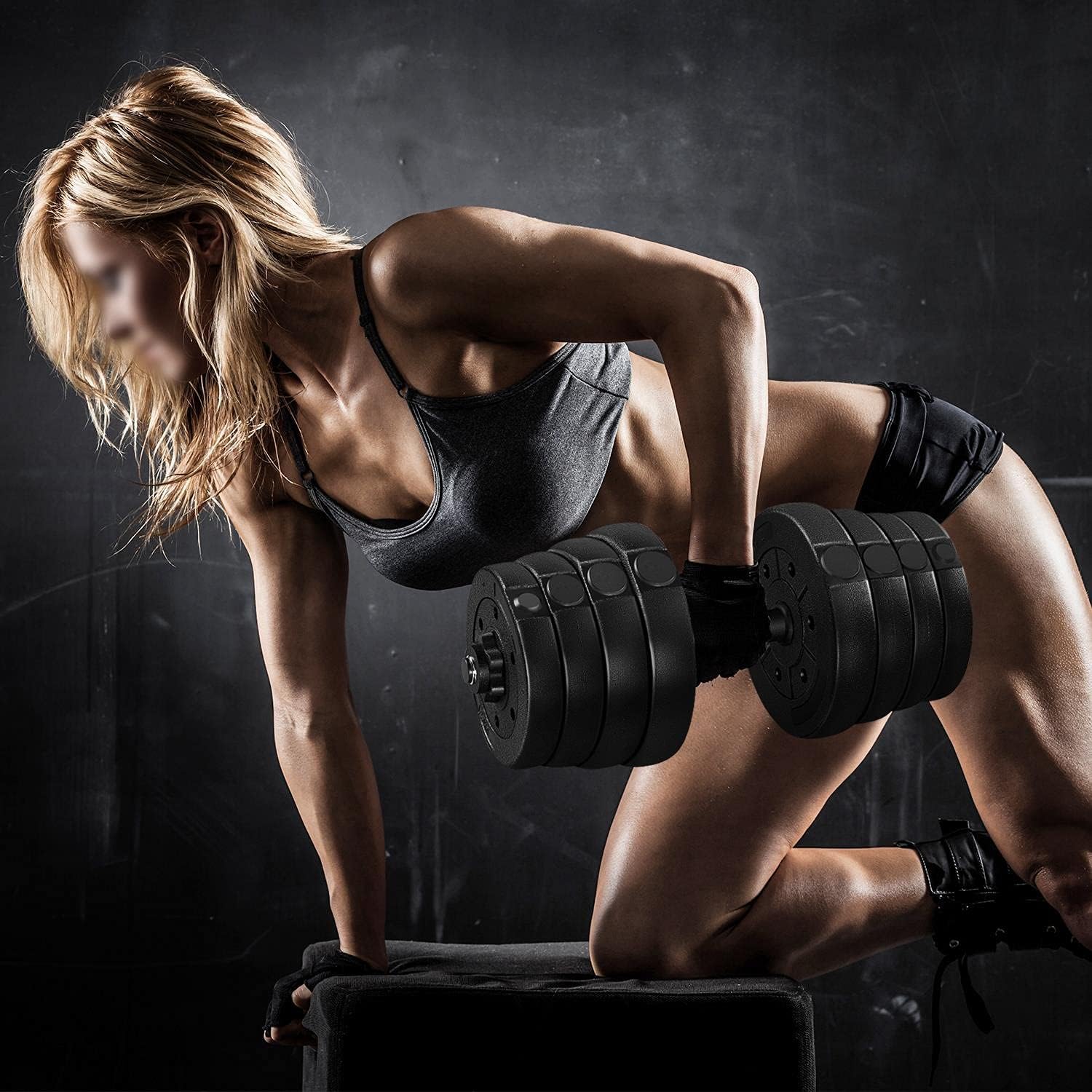 Yaheetech Adjustable Dumbbells Weight Set Dumbbell Weights Exercise & Fitness Equipment w/ 4 Spinlock Collars for Women & Men Home Gym Strength Training - Image 7