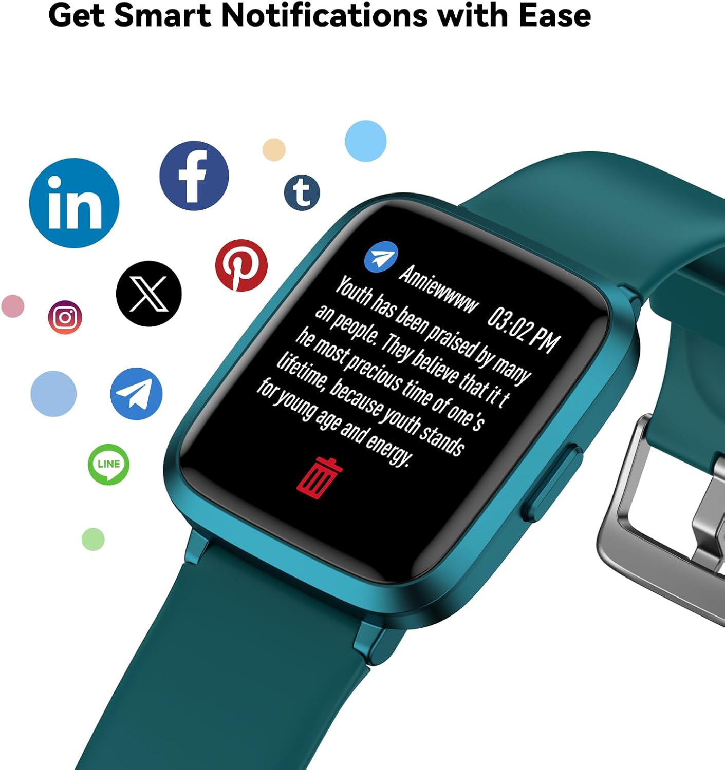 LIVIKEY Fitness Tracker Watch with Heart Rate Monitor, Activity Tracker with Pedometer, Sleep Monitor, Calories & Step Counter, IP68 Waterproof Smart Watches for Women Men Fitness Watch for Sports - Image 5