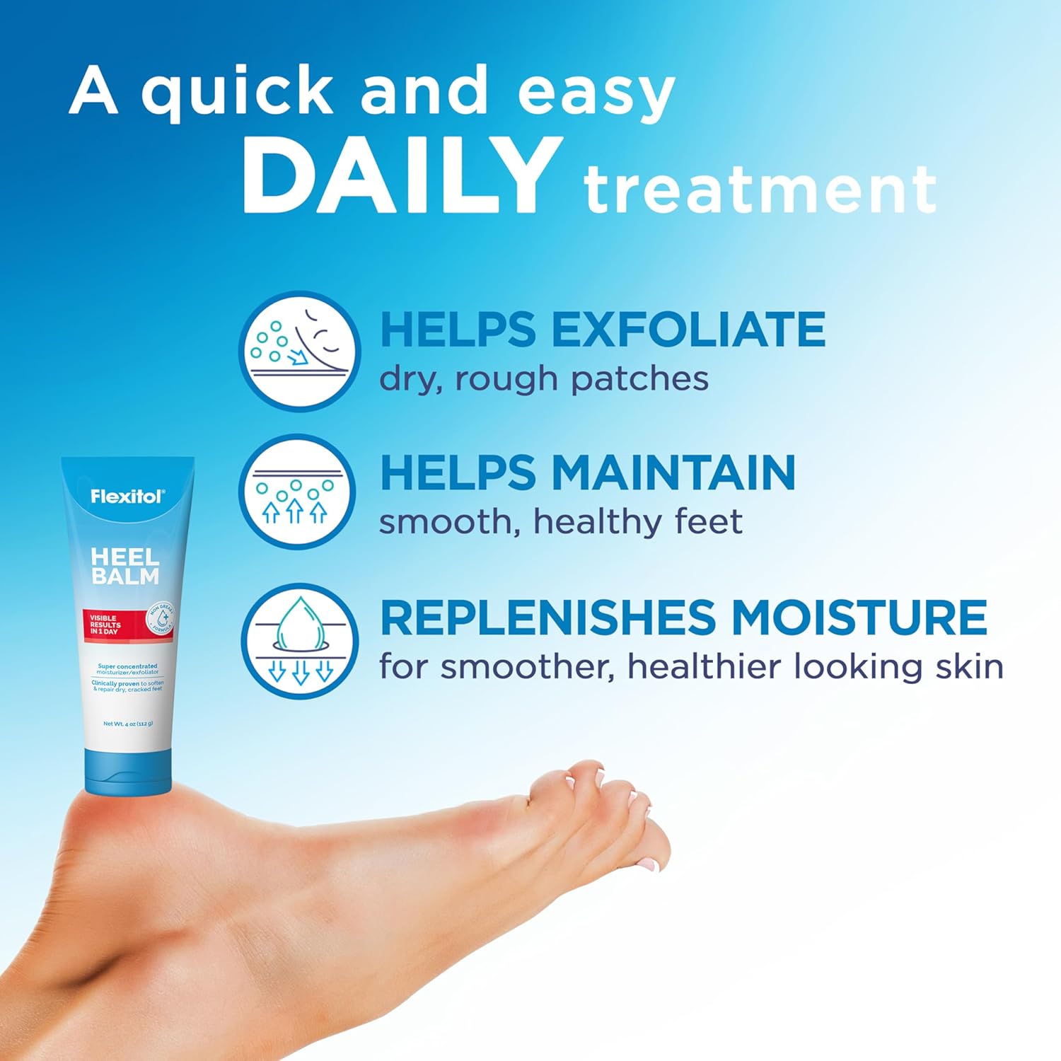 Flexitol Heel Balm, Cracked Heel Cream & Foot Balm, Intensive Hydration for Dry, Rough Feet & Heels, Urea-Based Moisturizing Cream, 4 oz Tube - Image 5