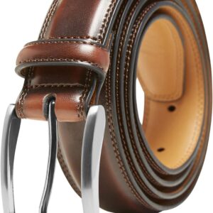 Genuine Leather Dress Belts For Men – Mens Belt For Suits, Jeans, Uniform With Single Prong Buckle – Designed in the USA