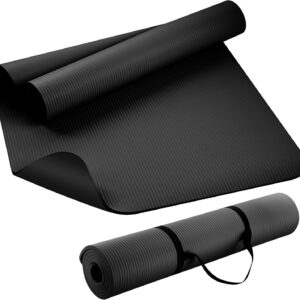KEEP Extra Thick NBR Yoga Mat for Women & Men, 10mm Thick, 72”x24” Large Exercise Mat with Non-Slip Workout Mat for Yoga, Pilates, Stretching, Meditation – Wide & Cushioned Fitness Mat