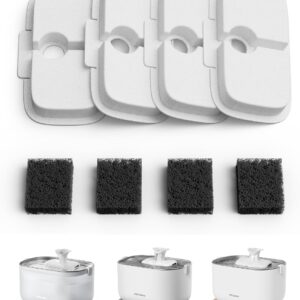 PETLIBRO 4 Packs Replacement Filters for Dockstream Cat Water Fountain PLWF105/PLWF115/PLWF005, 2 Months Set of Replacement Filters for Ultra Quiet Pet Water Fountain