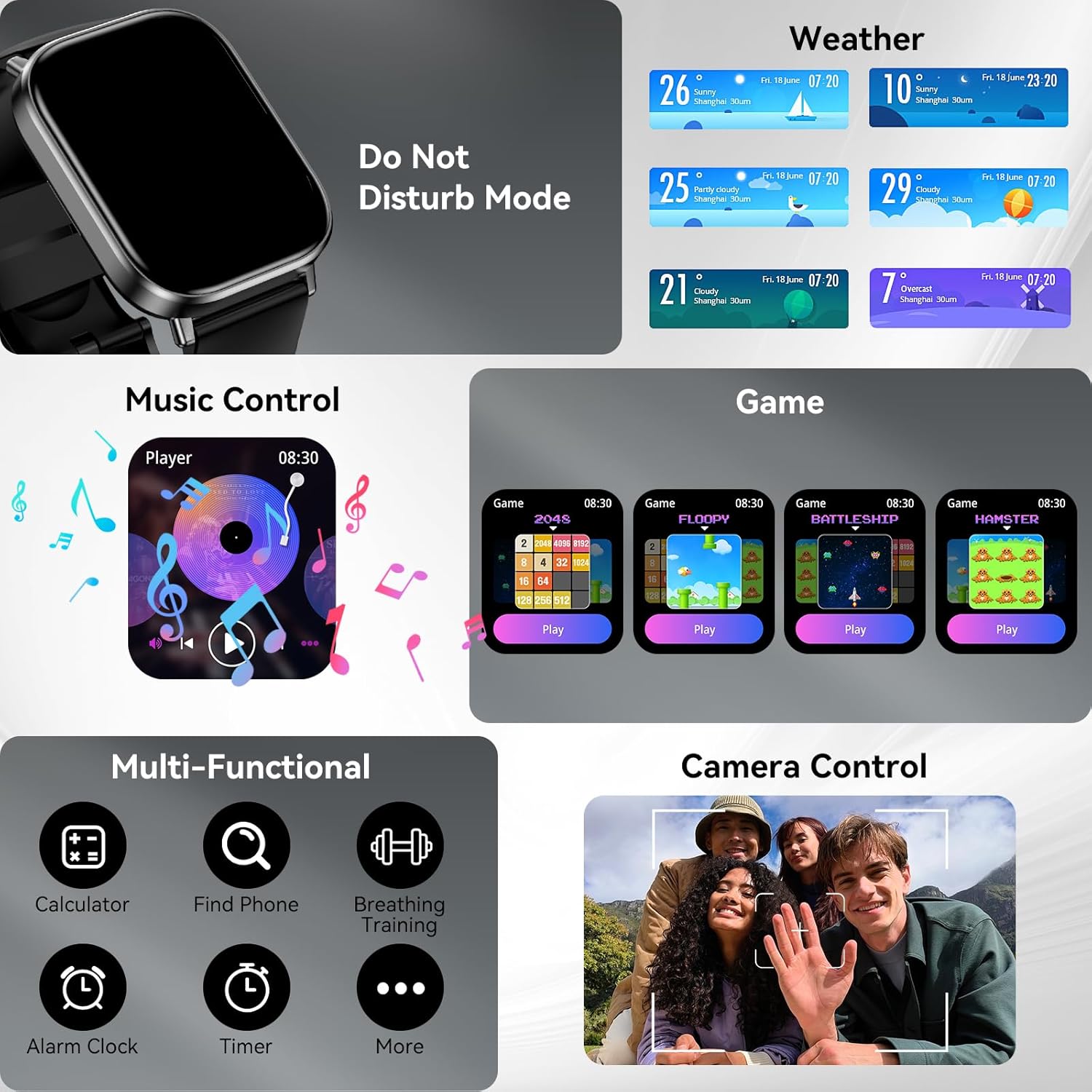 Smart Watch with 2.01" HD Touchscreen, Bluetooth Calling, 120+ Sports Modes, 24/7 Heart Rate & Sleep Monitoring, IP67 Waterproof Fitness Tracker, Compatible with iOS and Android (Black) - Image 7