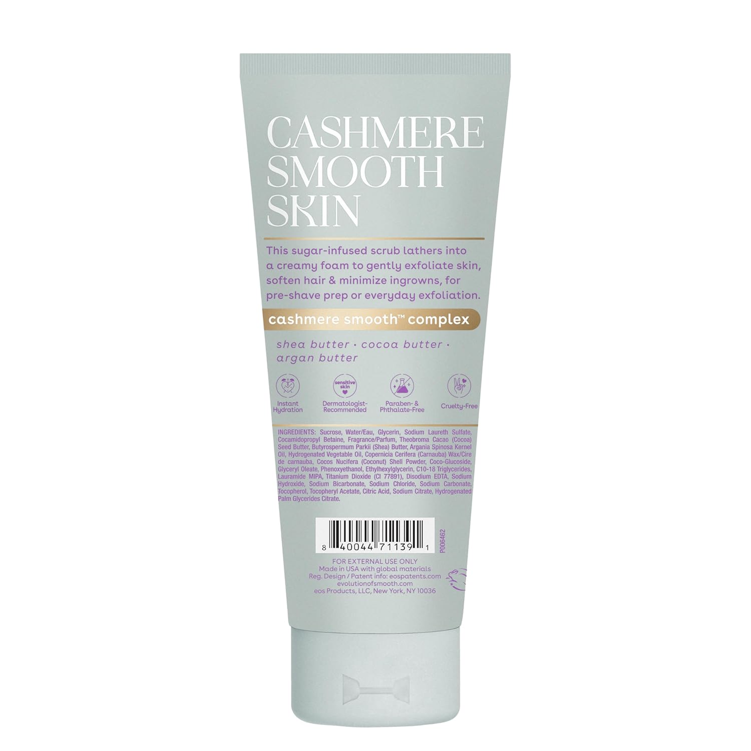 eos Cashmere Skin Collection Pre-Shave Scrub - Vanilla Cashmere, Exfoliating Body Scrub, Hydrating, Shea Sugar, 7 fl oz - Image 7