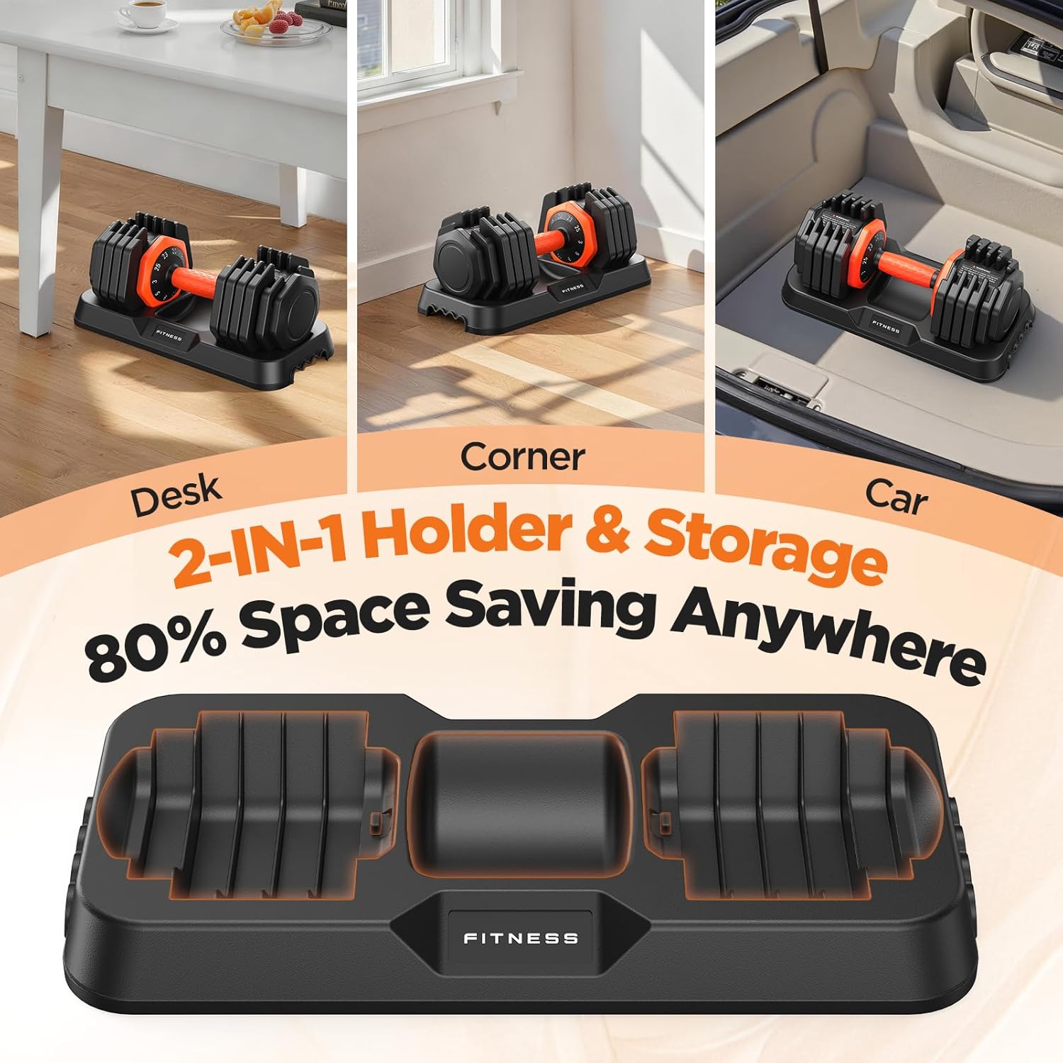 2026 FDB2 Updated Adjustable Dumbbell Set of 2, 110lbs/50lbs Weights Dumbbell Set with Storage Box, 25lbs/55lbs Adjustable Weights with Anti-slip Silicone Grip, Weight Set For Home Gym Suit both Men and Women - Image 6