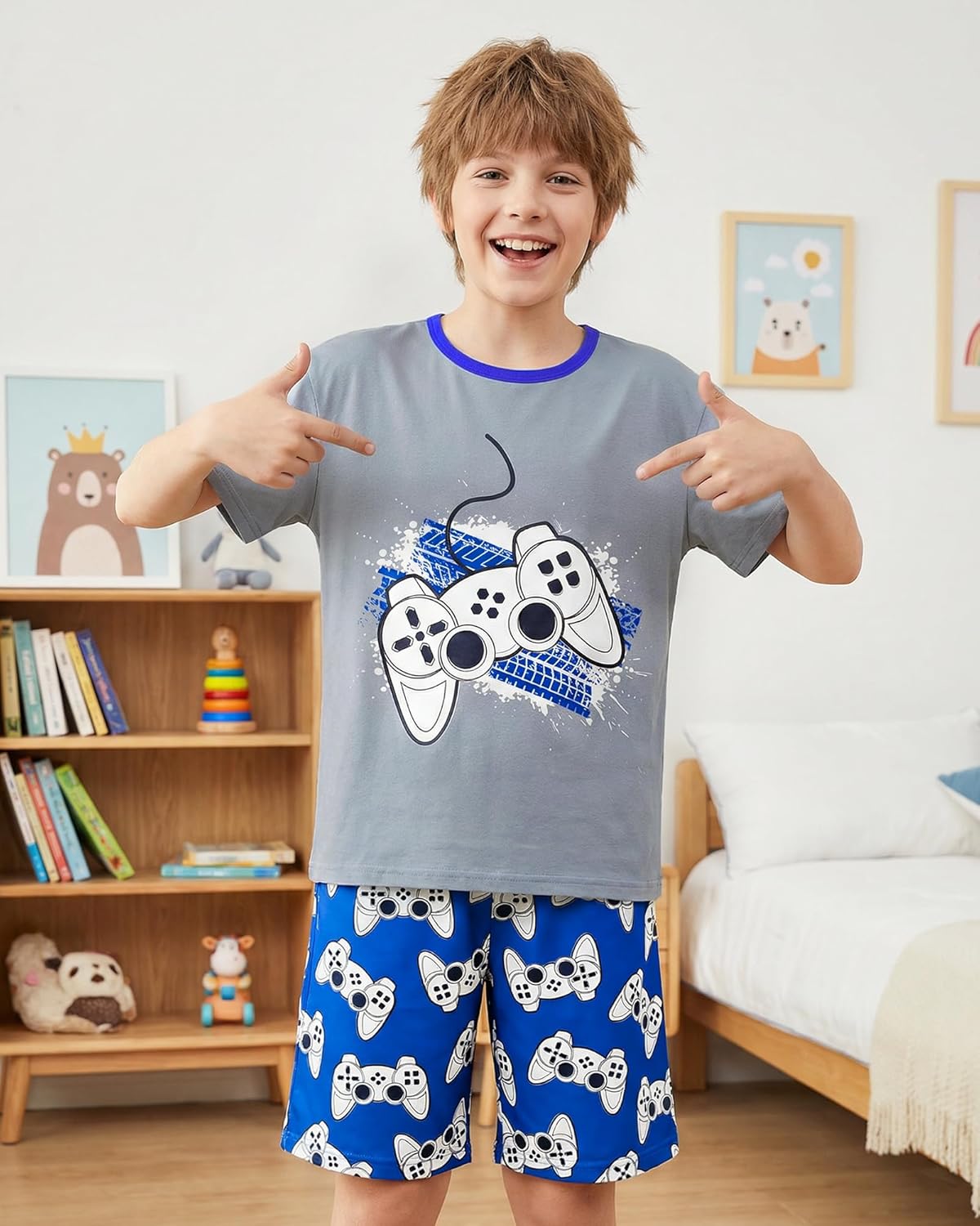 Fiodrimy Boys Pajamas Big Boys Summer PJs Set 2 Piece Kid Short Sleeve Sleepwear Nightwear Size 8-14 - Image 6