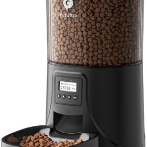 PETULTRA Automatic Cat Feeder: 4L Timed Cats Food Dispenser Programmable 1-6 Meal for Cat and Small Medium Dog- Auto Pet Feeder Easy to Set Up Dual Power Supply with Desiccant Bag| Detachable Washable