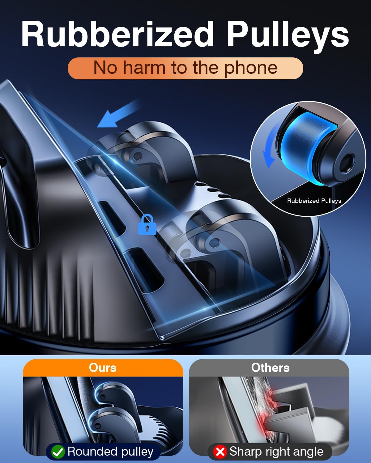 Dash Cell Phone Car Mount, Multifunctional Car Dashboard Mobile Phone Holder, 360 Rotatable Universal Dash Mounted Car Phone Stand Hands Free, Compatible with iPhone, Samsung, Google, Android - Image 5