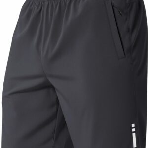 COOFANDY Mens Athletic Running Shorts 9″ Lightweight Quick Dry Drawstring Mesh Gym Shorts with Zipper Pockets